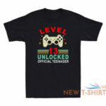 level 13 unlocked teenager 13th birthday gift vintage mens cotton t shirt tee 0.jpg