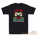 level 13 unlocked teenager 13th birthday gift vintage mens cotton t shirt tee 1.jpg