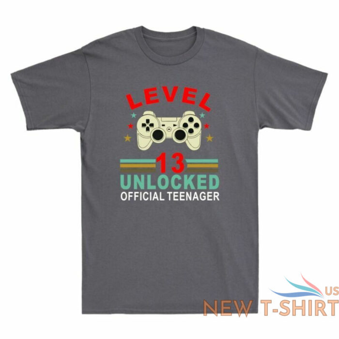level 13 unlocked teenager 13th birthday gift vintage mens cotton t shirt tee 2.jpg