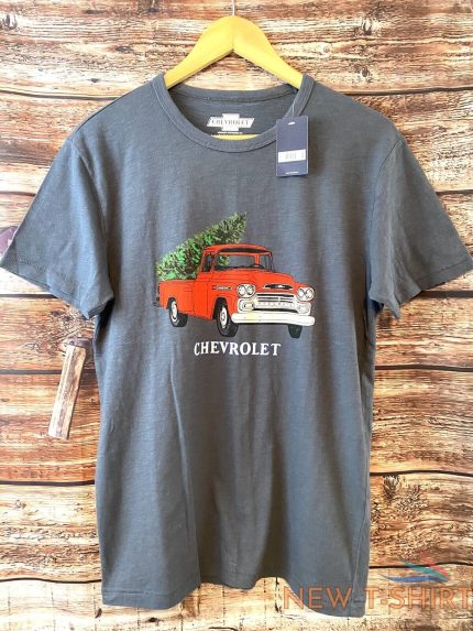 lucky brand nwt tshirt short sleeve gray chevrolet w red truck size small 0.jpg