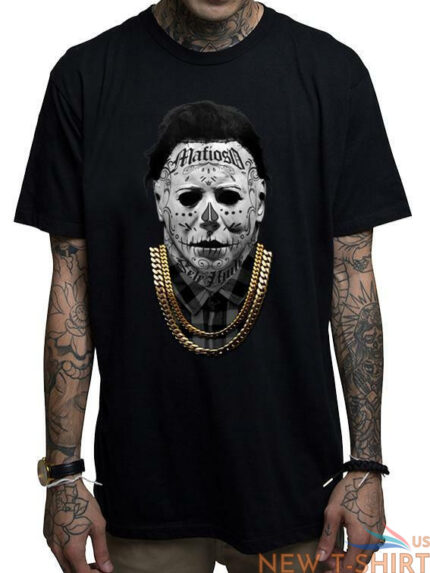 mafioso halloween michael myers 2 0 tattoos gothic punk horror movie t shirt 0.jpg