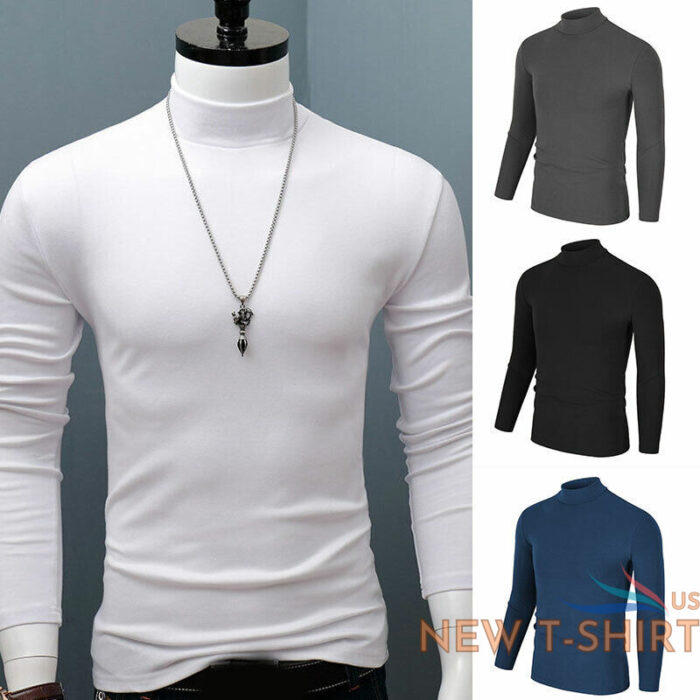 men long sleeve t shirt soft slim turtle neck warm tops tee pullover clothing 0.jpg