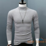 men long sleeve t shirt soft slim turtle neck warm tops tee pullover clothing 3.jpg