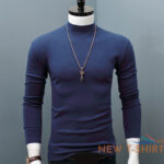 men long sleeve t shirt soft slim turtle neck warm tops tee pullover clothing 4.jpg