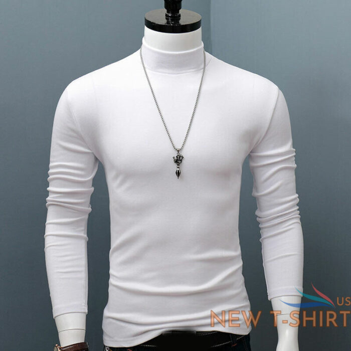 men long sleeve t shirt soft slim turtle neck warm tops tee pullover clothing 6.jpg