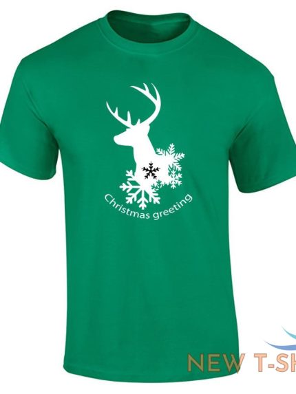 mens boys printed deer christmas greeting xmas print crew neck t shirt 1.jpg