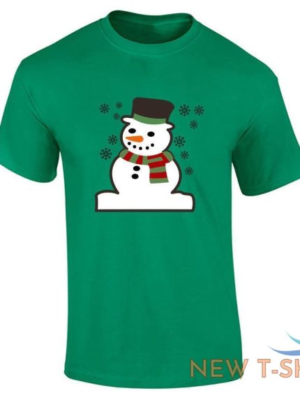 mens boys printed t shirt snowman print christmas crew neck gift t shirt 0.jpg