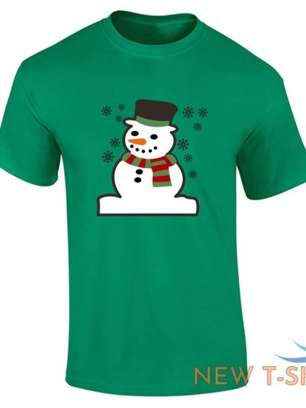 mens boys printed t shirt snowman print christmas crew neck gift t shirt 1.jpg