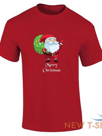 mens boys santa gifts print t shirt merry christmas short sleeve top cotton tee 0.jpg