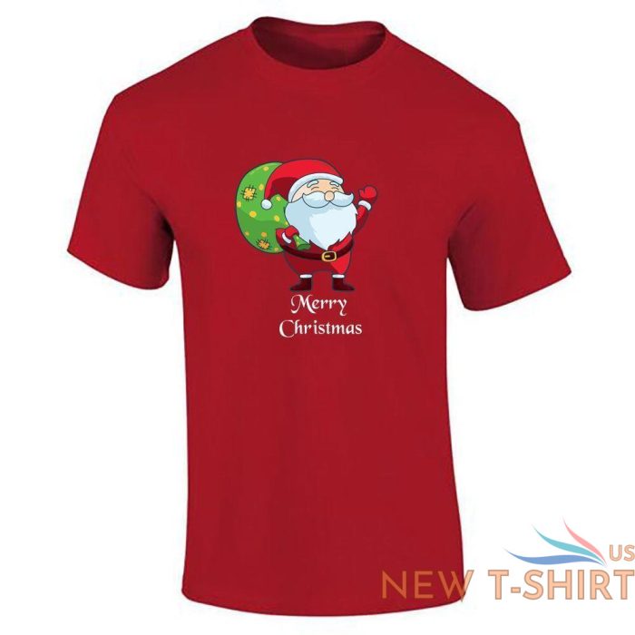 mens boys santa gifts print t shirt merry christmas short sleeve top cotton tee 0.jpg