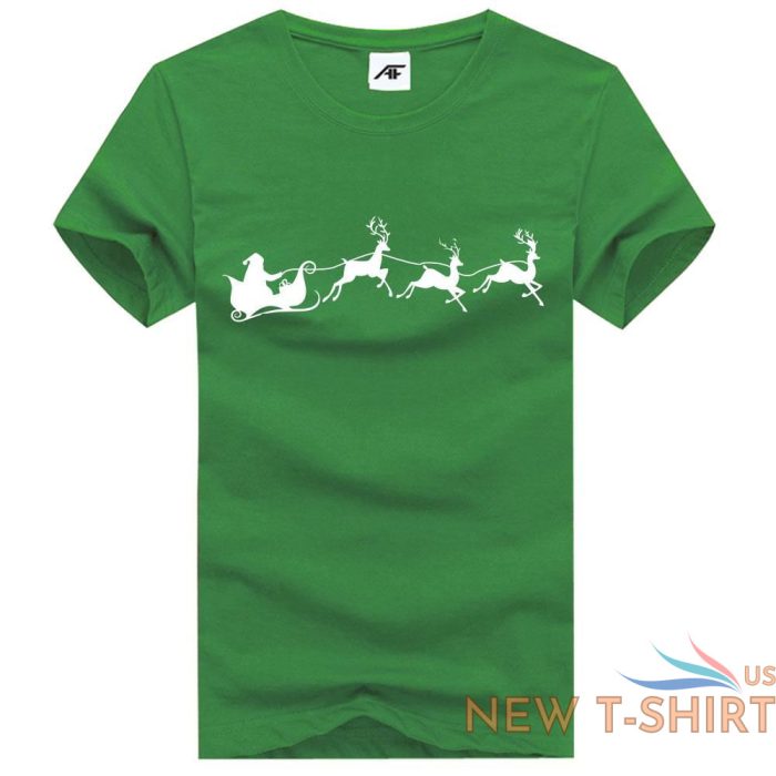 mens boys santa sleigh reindeer print t shirt short sleeve party wear top tees 3.jpg