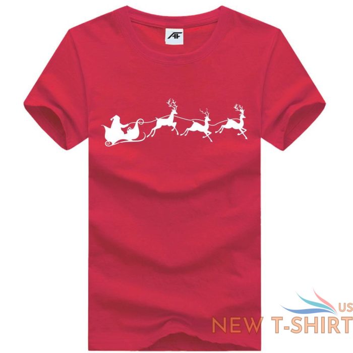 mens boys santa sleigh reindeer print t shirt short sleeve party wear top tees 4.jpg