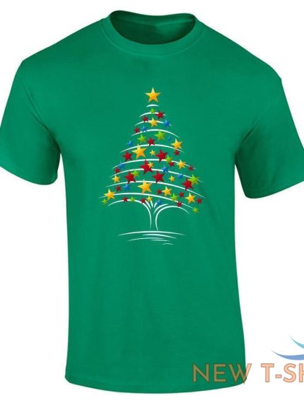 mens christmas multi stars tree print t shirt boys short sleeve top tees 0.jpg