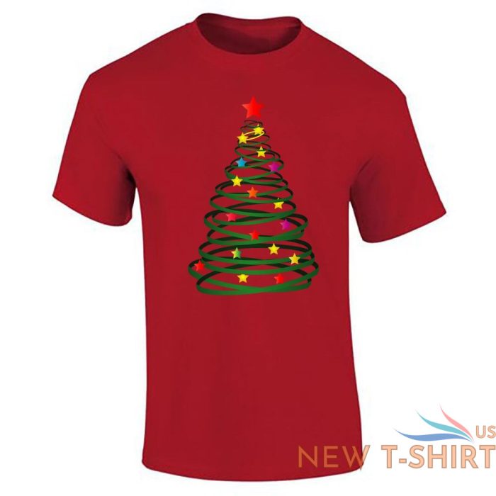 mens christmas tree stars print boys crew neck novelty gift top tees 3.jpg