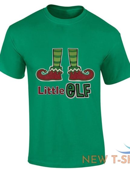 mens little elf christmas print t shirt boys short sleeve crew neck top tees 0.jpg