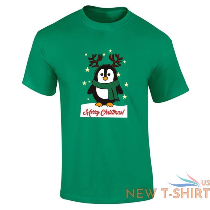 mens merry christmas printed t shirt penguin cotton xmas party top tees 2.jpg