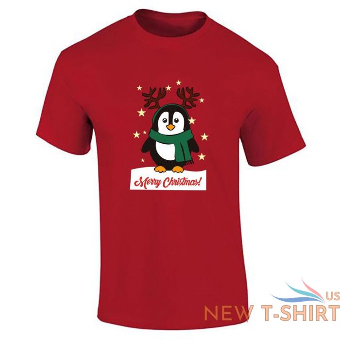 mens merry christmas printed t shirt penguin cotton xmas party top tees 3.jpg