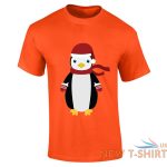 mens penguin santa hat print t shirt kids xmas short sleeve party wear tee top 3.jpg