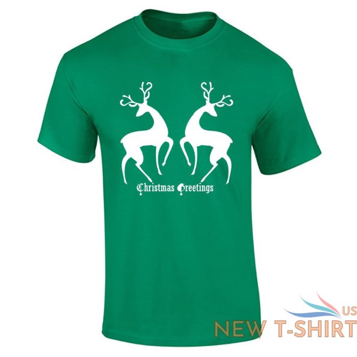 mens printed t shirt christmas greetings print reindeer party gift top tees 2.jpg