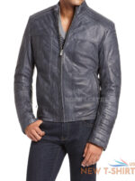 mens pure gray racer quilted leather jacket authentic lambskin solid zipped up 0.jpg