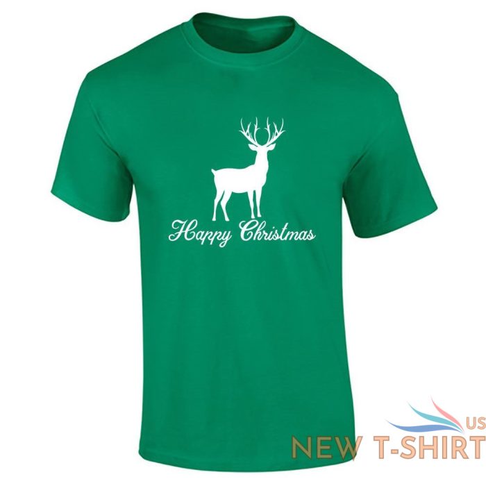 mens reindeer happy christmas print t shirt top boys novelty xmas top tees 2.jpg