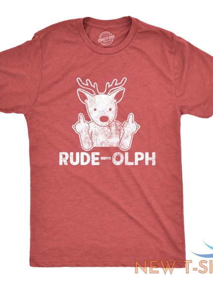 mens rude olph tshirt funny christmas rudolph the reindeer middle finger tee 0.jpg