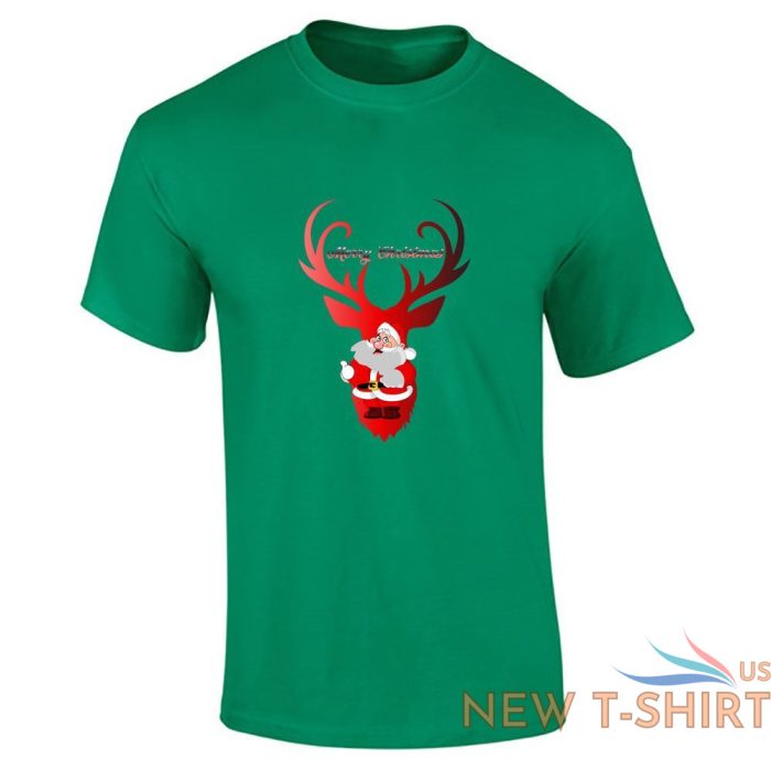 mens santa reindeer print merry christmas t shirt crew neck xmas top tees 1.jpg