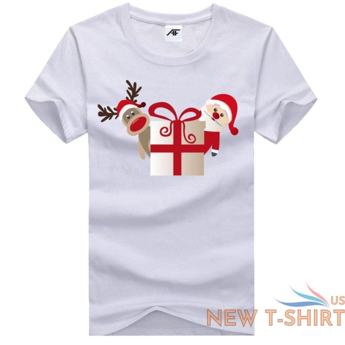 mens santa rudolph print t shirt top boys christmas festival gift cotton shirt 0.jpg