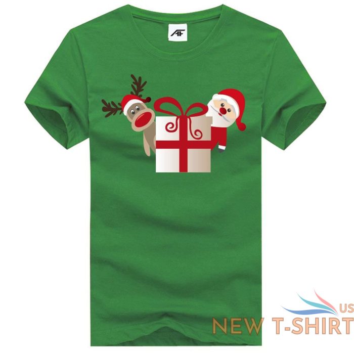 mens santa rudolph print t shirt top boys christmas festival gift cotton shirt 2.jpg