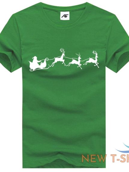 mens santa sleigh reindeer print t shirt top boys christmas crew neck xmas shirt 1.jpg