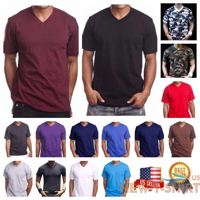mens t shirt big and tall heavy weight v neck camo plain solid active tee s 5x 0.jpg