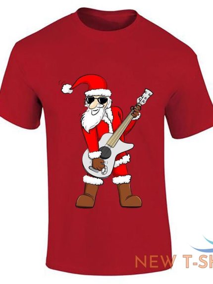 mens xmas santa rockstar printed t shirt boys cotton christmas theme party top 0.jpg