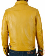 mens yellow color premium jacket genuine lambskin leather casual biker jacket 1.jpg