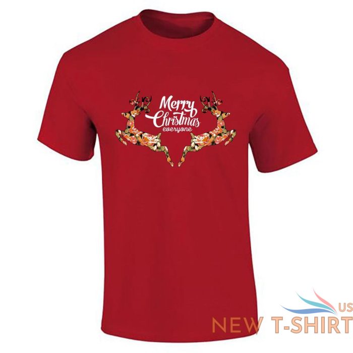 merry christmas everyone print t shirt mens boys reindeer tee short sleeve top 2.jpg