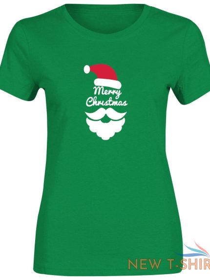 merry christmas print santa face t shirt women girls short sleeve top cotton tee 0.jpg