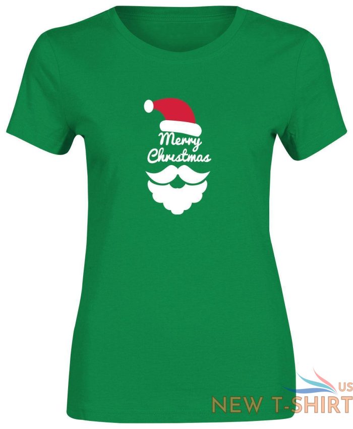 merry christmas print santa face t shirt women girls short sleeve top cotton tee 0.jpg