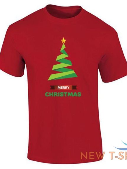 merry christmas print tree t shirt boys short sleeve top cotton tee mens xmas 0.jpg