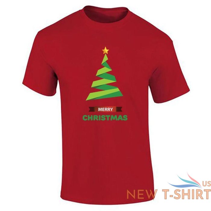 merry christmas print tree t shirt boys short sleeve top cotton tee mens xmas 0.jpg