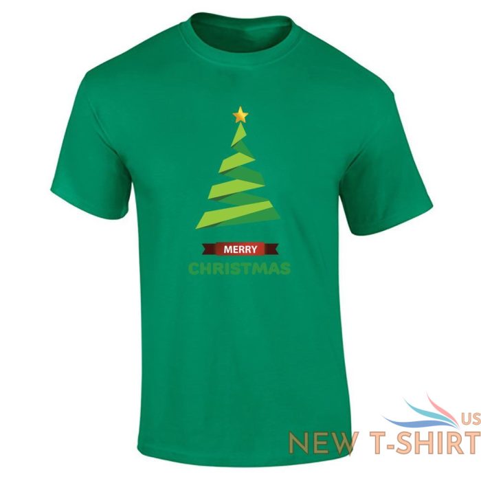 merry christmas print tree t shirt boys short sleeve top cotton tee mens xmas 3.jpg