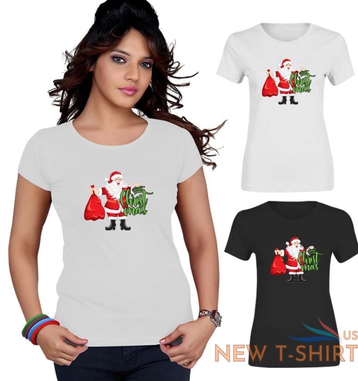 merry christmas santa claus t shirt ladies girls crew neck xmas party top tees 0.jpg