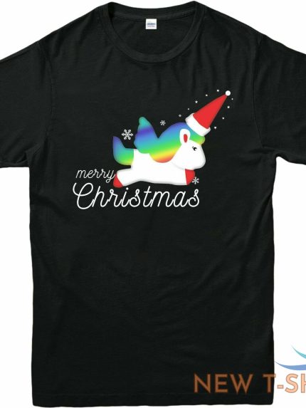 merry chrstmas dabbing rainbow unicorn printed t shirt xmas 2021 celebration tee 0.jpg