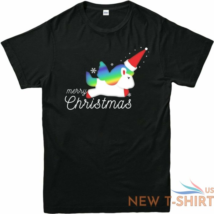 merry chrstmas dabbing rainbow unicorn printed t shirt xmas 2021 celebration tee 0.jpg