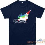 merry chrstmas dabbing rainbow unicorn printed t shirt xmas 2021 celebration tee 2.jpg