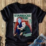 michael myers and jason voorhees drink starbucks coffee funny t shirt halloween 0.jpg