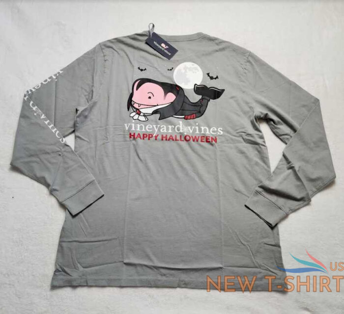 new men s s m l xl vineyard vines halloween vampire whale long sleeve pocket tee 0.jpg