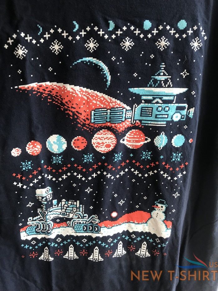 new mens navy gildan christmas retro atari mega man x mas t shirt santa sz 2xl 1.jpg