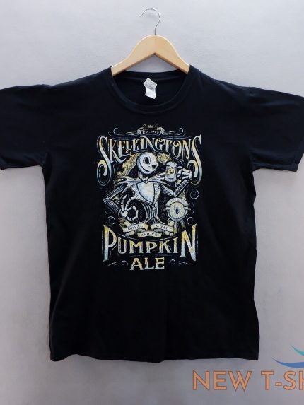 nightmare before christmas t shirt large black skellingtons pumpkin ale movie 0.jpg