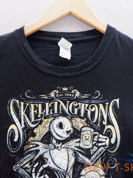 nightmare before christmas t shirt large black skellingtons pumpkin ale movie 1.jpg