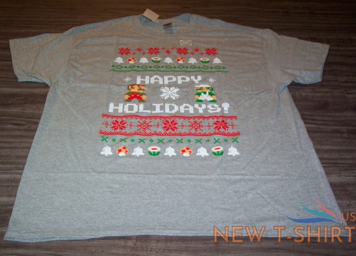 nintendo super mario bros christmas sweater style t shirt mens xl new luigi 1.jpg