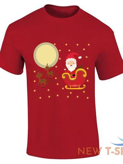 novelty santa outing christmas printed t shirt mens boys short sleeve cotton tee 0.jpg